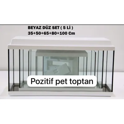 Akvaryum Seti Kalın Cam Düz 5 Li
