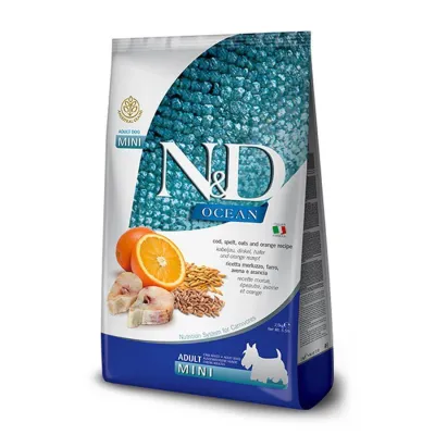 ND Düşük Tahıllı Balık-Portakallı Mini Yetişkin Köpek Maması 2.5Kg